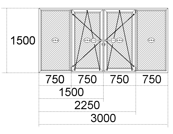 Стандартные окна ПВХ: размеры - высота и ширина Климовск